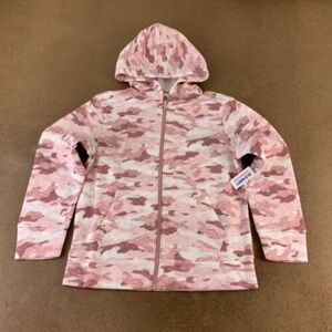 Old Navy Lg. (10-12) Gender Neutral Zip-Up Hoodie for Kids in Pink Camo